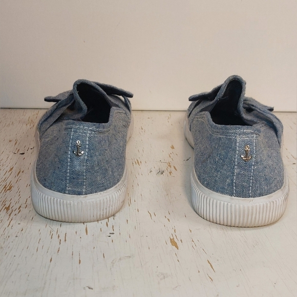 Nautica Blue Canvas Twist Bow Slip-on Loafers Size 10 Shoes Casual Preppy Resort - Picture 5 of 10